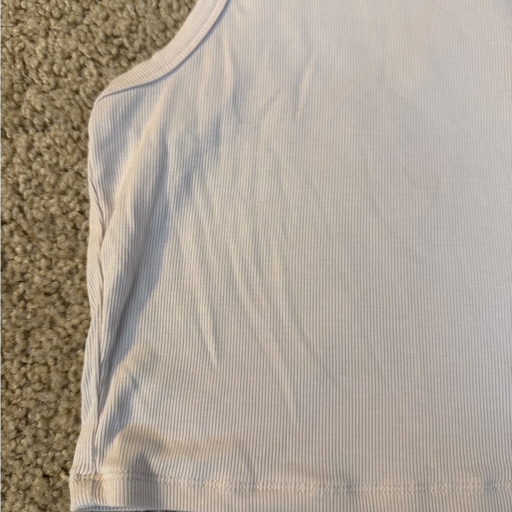 Sunday Best Pale Pink Ribbed Cropped Tank - Picture 7 of 7